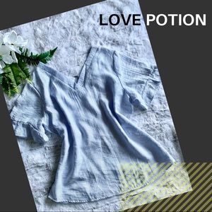 NEW!!! Blue/White Striped Top with Ring Detail